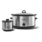 Crockpot™ 8-Quart Slow Cooker, Manual, Stainless Steel with Little Dipper® Food Warmer