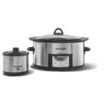Crockpot™ 6-Quart Slow Cooker, Programmable, with Little Dipper® Warmer, Stainless Steel