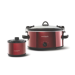 Crockpot™ 6-Quart Cook & Carry™ Slow Cooker, Manual, with Little Dipper® Warmer, Red