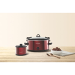 Crockpot™ 6-Quart Cook & Carry™ Slow Cooker, Manual, with Little Dipper® Warmer, Red