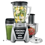 Oster® Pro 1200 Blender with 3 Pre-Programmed Settings, Blend-N-Go™ Cup and 5-Cup Food Processor, Brushed Nickel