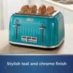 Oster® 4 Slice Toaster with Textured Design and Chrome Accents, Impressions Collection, Teal
