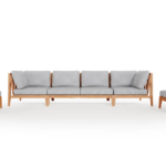 Teak Outdoor Sofa with Armless Chairs - 6 Seat
