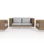 Wicker Outdoor Loveseat with Armchairs - 4 Seat