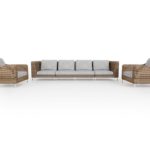 Wicker Outdoor Sofa with Armchairs - 6 Seat