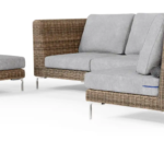 Wicker Outdoor Loveseat with Armless Chairs - 4 Seat