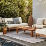 Teak Outdoor Loveseat with Armless Chairs - 4 Seat
