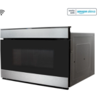 24 in. 1.2 cu. ft. 950W Sharp Stainless Steel Smart Easy Wave Open Microwave Drawer Oven (SMD2489ES)