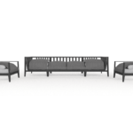 Aluminum Outdoor Sofa with Armless Chairs - 6 Seat