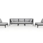 Aluminum Outdoor Sofa with Armless Chairs - 5 Seat