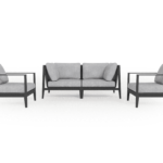 Aluminum Outdoor Loveseat with Armchairs - 4 Seat