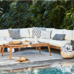 Teak Outdoor L Sectional - 5 Seat