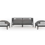 Aluminum Outdoor Loveseat with Armless Chairs - 4 Seat