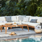 Teak Outdoor L Sectional - 4 Seat