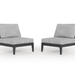 Aluminum Outdoor Armless Chair Conversation Set