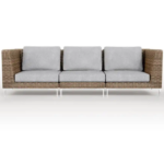 Wicker Outdoor Sofa with Armless Chairs - 5 Seat