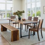 Metal Base Live-Edge Dining Table