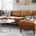 Block Nomad Leather Loveseat with Ottoman