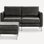 Arch Nomad Leather Loveseat with Ottoman