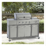 Kenmore 4-Burner Gas Grill with Storage - Stainless Steel