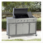 Kenmore 4-Burner Gas Grill with Storage - Stainless Steel