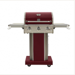 Kenmore 3-Burner LP Grill with Foldable Side Shelves - Red