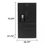 Kenmore Elite 72489 29.9 Cu. Ft. 4-Door Bottom-Freezer Refrigerator w/ Dispenser - Black