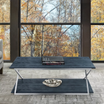 Westlake Coffee Table with Brushed Stainless Steel Frame