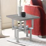Illusion End Table with Brushed Stainless Steel Base