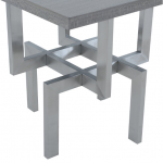 Illusion End Table with Brushed Stainless Steel Base