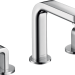 Metris S Widespread Faucet 100 with Lever Handles and Pop-Up Drain, 0.5 GPM