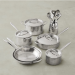 Signature Thermo-Clad™ Stainless-Steel 10-Piece Cookware Set & 5-Piece Tools Set
