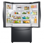 26.5 cu. ft. Large Capacity 3-Door French Door Refrigerator with Family Hub™ and External Water & Ice Dispenser in Black Stainless Steel