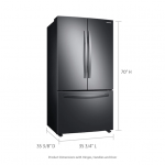 28 cu. ft. Large Capacity 3-Door French Door Refrigerator with Internal Water Dispenser in Black Stainless Steel