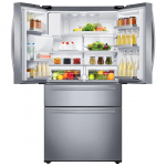 25 cu. ft. Large Capacity 4-Door French Door Refrigerator with External Water & Ice Dispenser in Stainless Steel