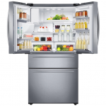 25 cu. ft. Large Capacity 4-Door French Door Refrigerator with External Water & Ice Dispenser in Stainless Steel