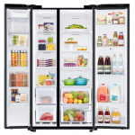 27.3 cu. ft. Smart Side-by-Side Refrigerator with Family Hub™ in Black Stainless Steel