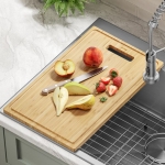 Organic Solid Bamboo Cutting Board for Kitchen Sink 19.5