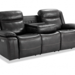 Trailblazer Gray Leather Power Reclining Sofa