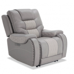 Walker Leather Gray Power Recliner