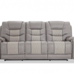 Walker Leather Gray Power Reclining Sofa