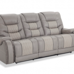 Walker Leather Gray Power Reclining Sofa