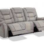 Walker Leather Gray Power Reclining Sofa