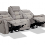 Walker Leather Gray Power Reclining Sofa