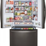 LG - 23.5 Cu. Ft. French Door-in-Door Counter-Depth Refrigerator with Craft Ice - Black stainless steel