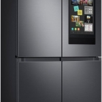 Samsung - 23 cu. ft. Smart Counter Depth 4-Door Flex Refrigerator with Family Hub & Beverage Center - Black stainless steel