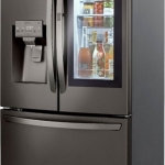 LG - 23.5 Cu. Ft. French InstaView Door-in-Door Counter-Depth Refrigerator with Craft Ice - Black stainless steel