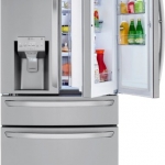 LG - 22.5 Cu. Ft. 4-Door French Door Counter-Depth Refrigerator with Door-in-Door and Craft Ice - Stainless steel