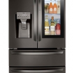 LG - 28 Cu.Ft. 4-Door French Door Smart Refrigerator with InstaView, Dual Ice with Craft Ice, and Double Freezer - Black stainless steel