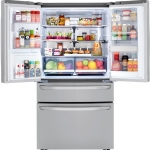 LG - 22.5 Cu. Ft. 4-Door French Door Counter-Depth Refrigerator with Door-in-Door and Craft Ice - Stainless steel